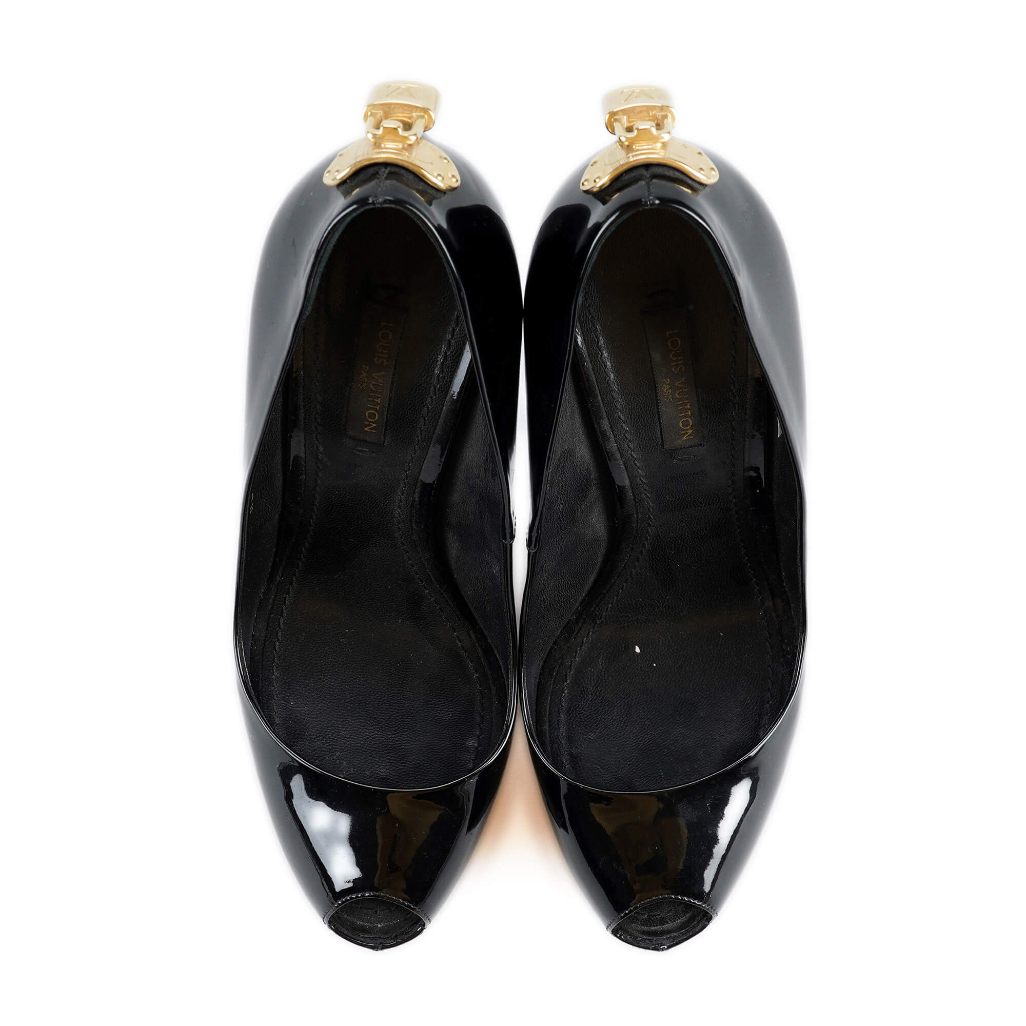 Louis Vuitton - Black Patent Leather Oh Really Platform Pumps